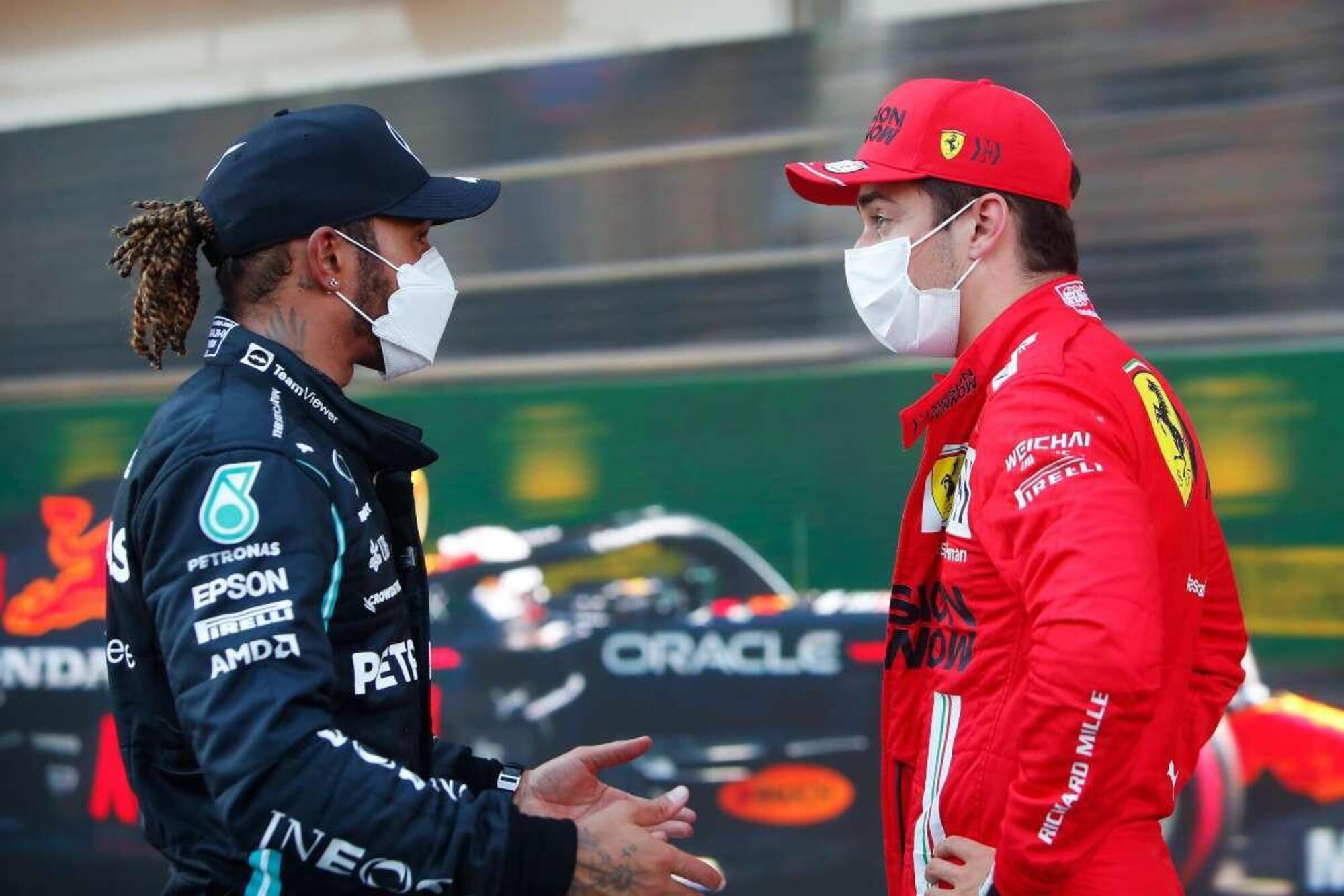 Lewis Hamilton e Charles Leclerc