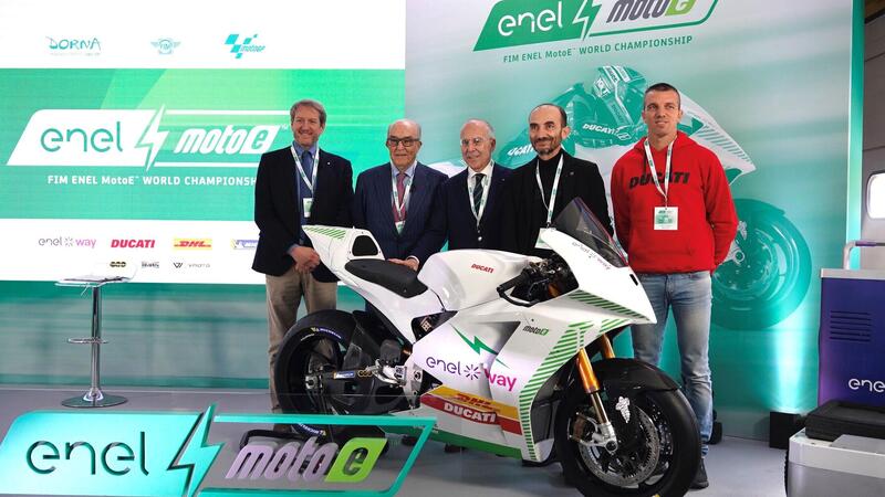 MotoGP 2023. La MotoE con Ducati diventa grande, Claudio Domenicali: &ldquo;Avere in pista 18 piloti &egrave; una grande opportunit&agrave; per studiare una futura Ducati elettrica&rdquo;