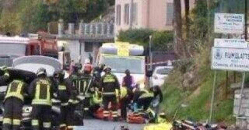 Lecco, moto in fiamme dopo l&#039;incidente. Fatale l&#039;impatto per il motociclista