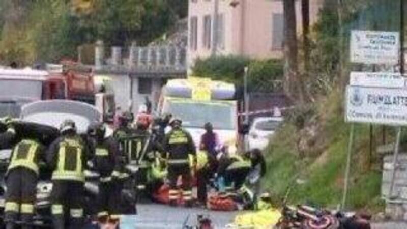 Lecco, moto in fiamme dopo l&#039;incidente. Fatale l&#039;impatto per il motociclista