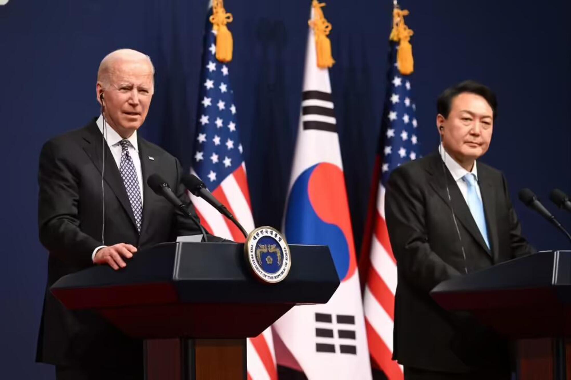 Biden e il presidente della Corea del Sud, Yoon Suk-yeol