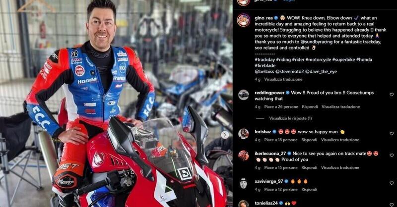 Una bellissima notizia: Gino Rea &egrave; tornato in moto, nove mesi dopo il gravissimo incidente