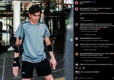 MotoGP 2023. Ancora (purtroppo) le foto di Marc Marquez che si allena in palestra