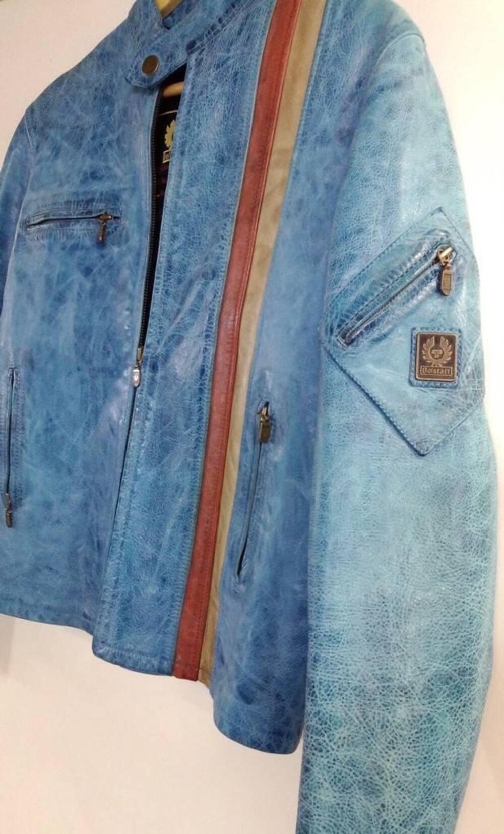 Belstaff Giacca Donna Pelle Vintage blu Tg.S (2)