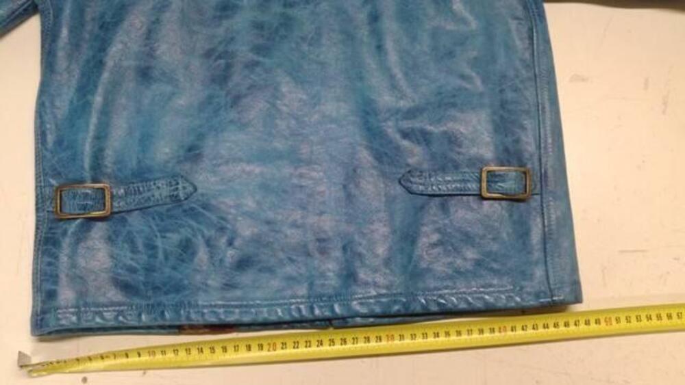 Belstaff Giacca Donna Pelle Vintage blu Tg.S (9)