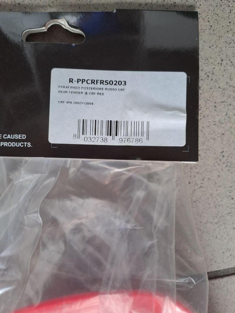 Parafango posteriore rosso crf 2004 Racetech (3)