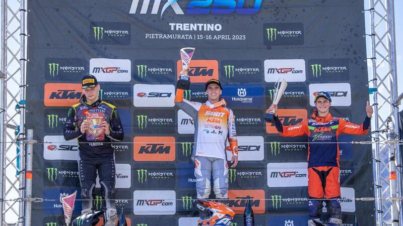 Podio tutto Pata Talenti Azzurri FMI nell&#039;Europeo Motocross 250cc ad Arco di Trento