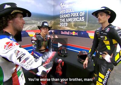 MotoGP 2023. GP delle Americhe. Dov'è che facevi la differenza?, Sei peggio di tuo fratello!. Il bel dialogo prima del podio tra Alex Rins, Luca Marini e Fabio Quartararo [VIDEO]