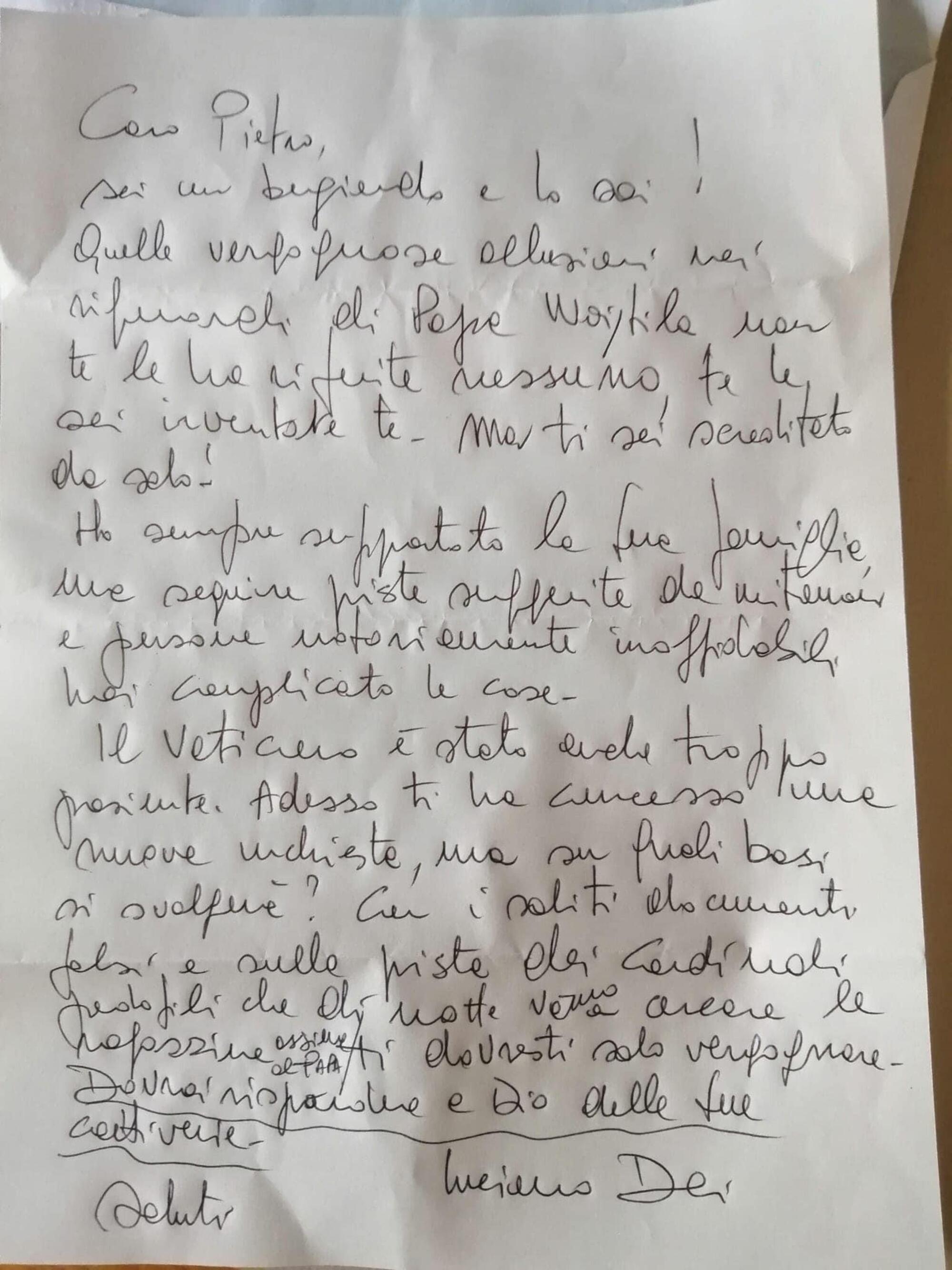La lettera recapitata a casa della mamma di Emanuela Orlandi
