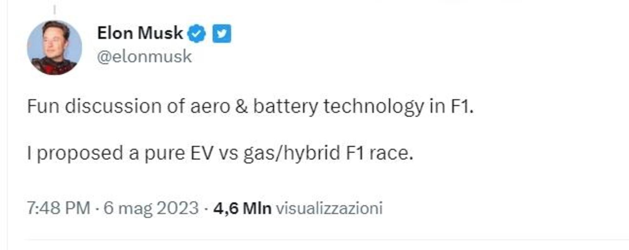 La proposta di Musk per la F1