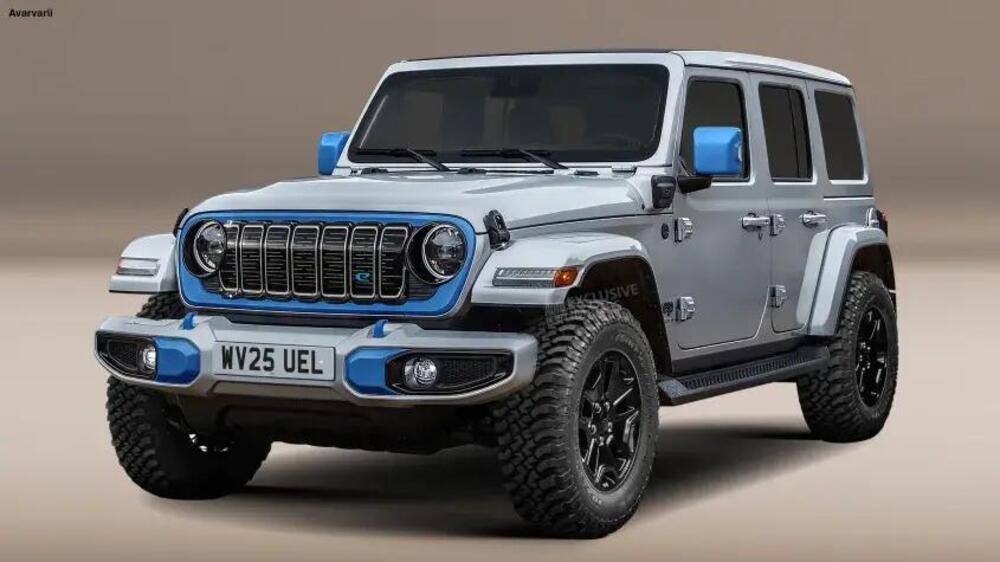 Il render di Auto Express della futura Jeep Wrangler elettrica