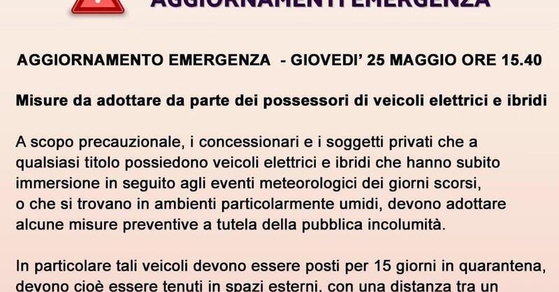 Allarme auto elettriche dai Vigili del Fuoco: vanno messe in &quot;quarantena&quot;