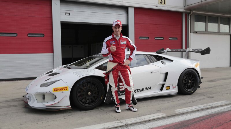 Dovizioso ad Adria sulla Lamborghini Huracan LP 620-2 Super Trofeo