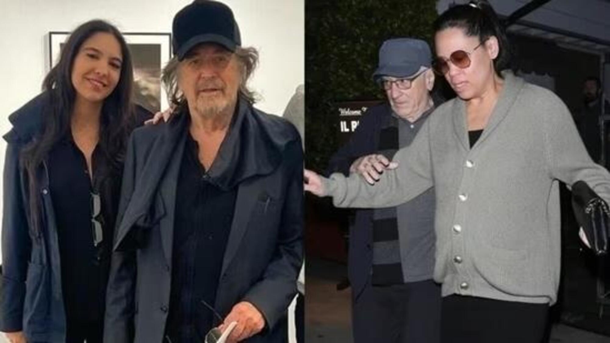 Pacino e De Niro con le pi&ugrave; recenti madri dei loro figli