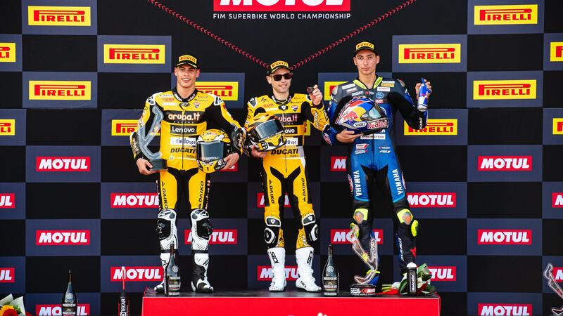 SBK 2023. GP d&#039;Italia. Alvaro Bautista (in giallo!) vince Gara1 a Misano