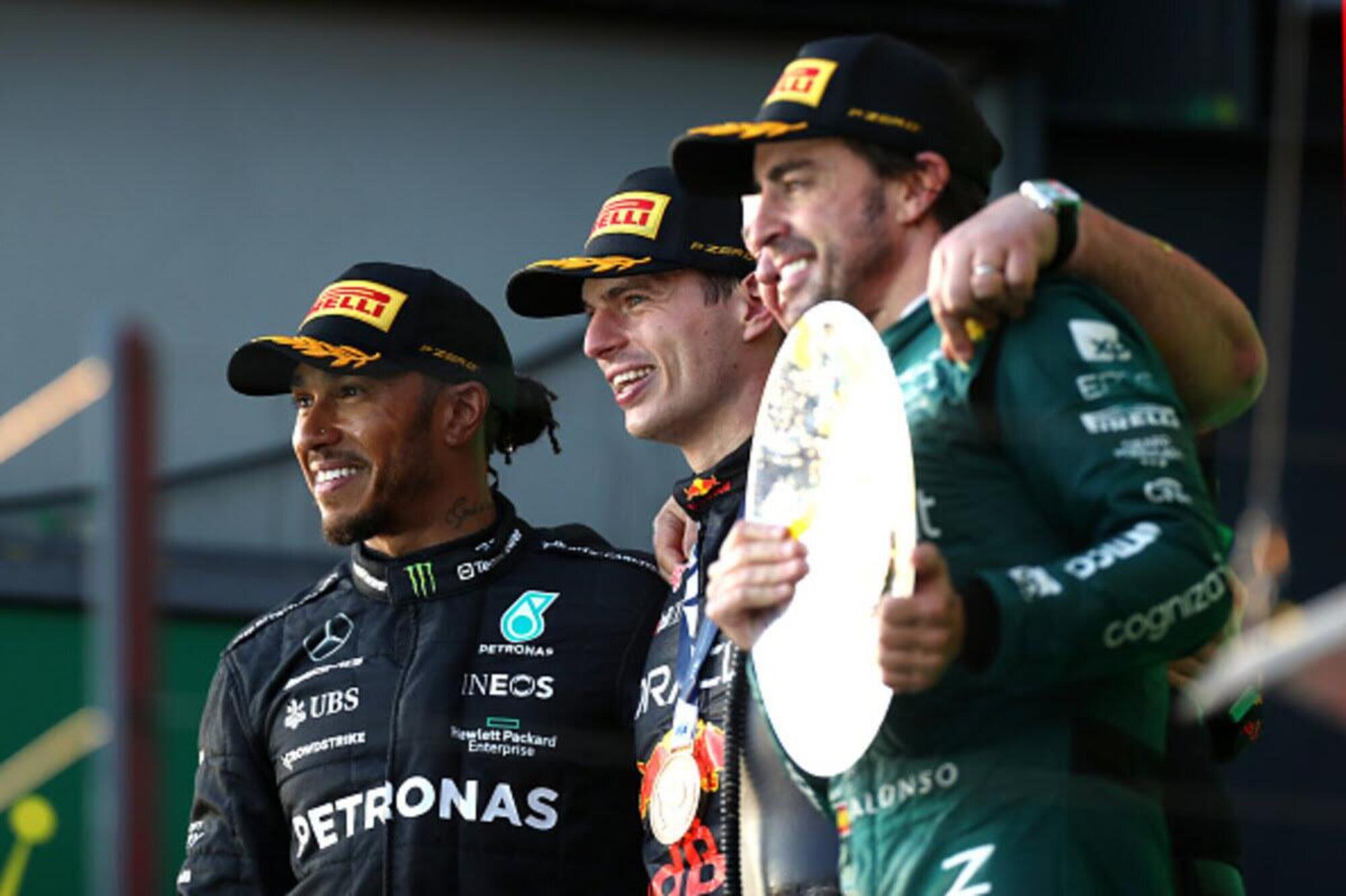 Verstappen, Alonso e Hamilton
