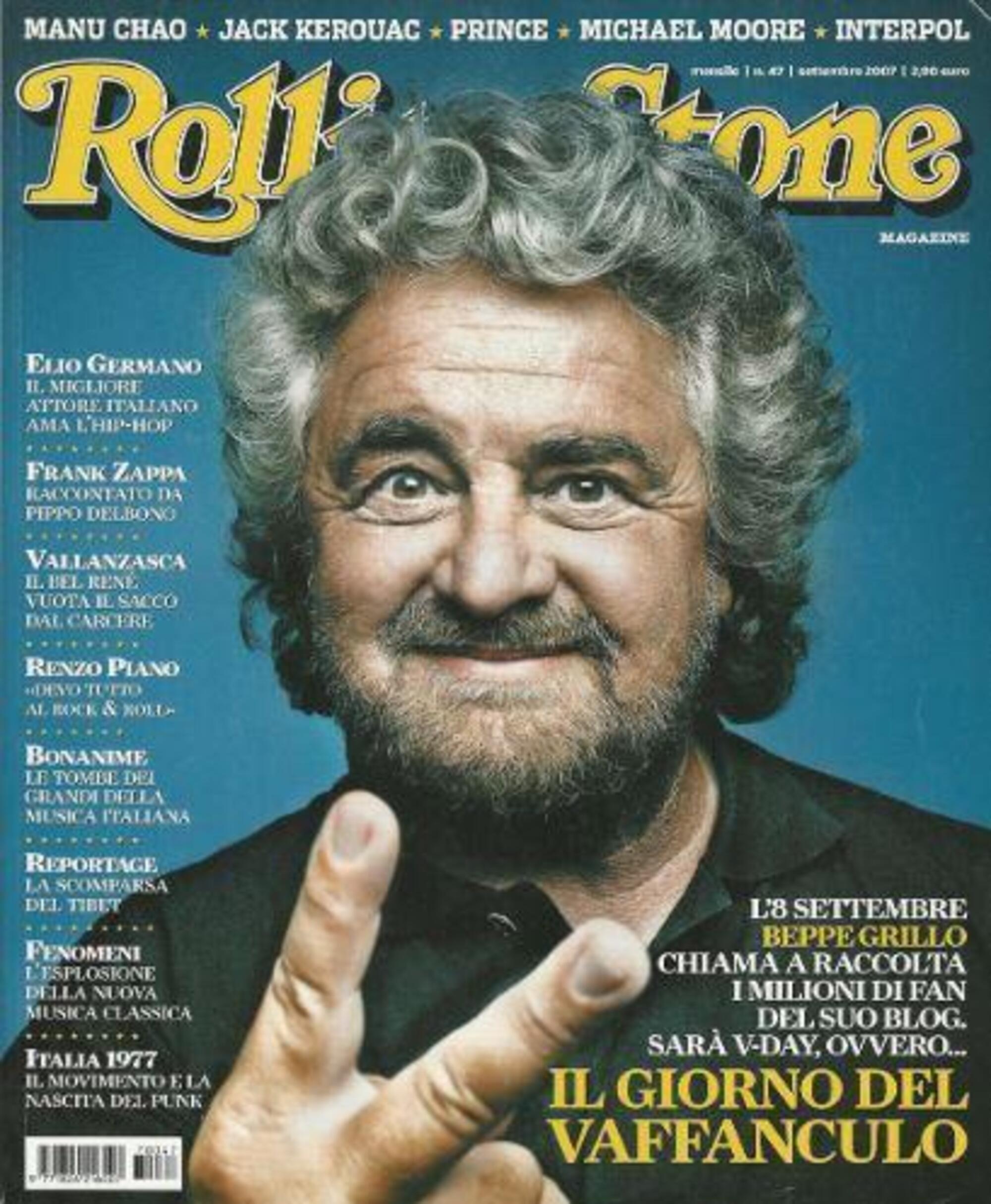 Beppe Grillo sulla cover di Rolling Stone nel 2007