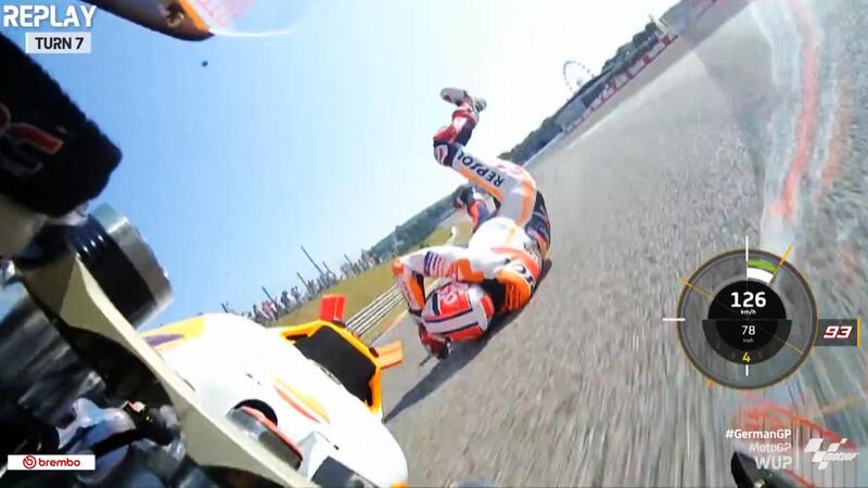 MotoGP 2023. GP di Germania. Marc Marquez: brutta caduta nel warm up