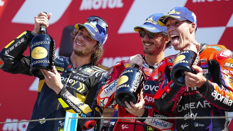 MotoGP 2023. GP di Olanda. Pecco Bagnaia gara da campionissimo, Ducati e Aprilia sul podio