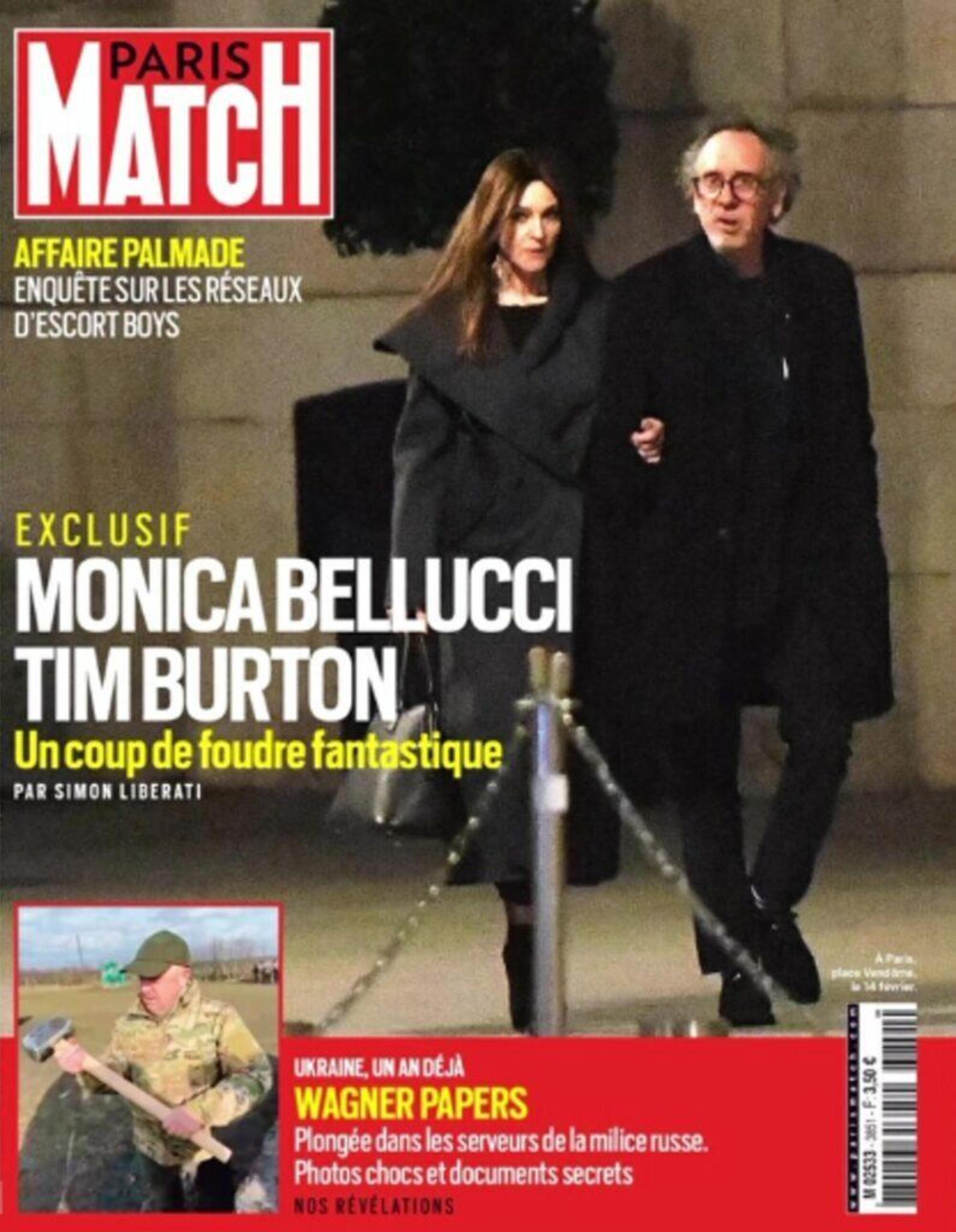 Monica Bellucci e Tim Burton paparazzati sulla rivista Paris Match