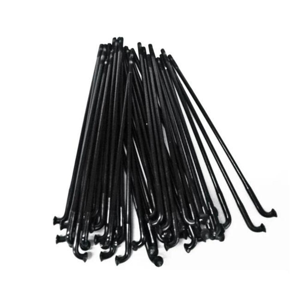 Raggi 16" lisci neri set 40 raggi + nipples per mo 