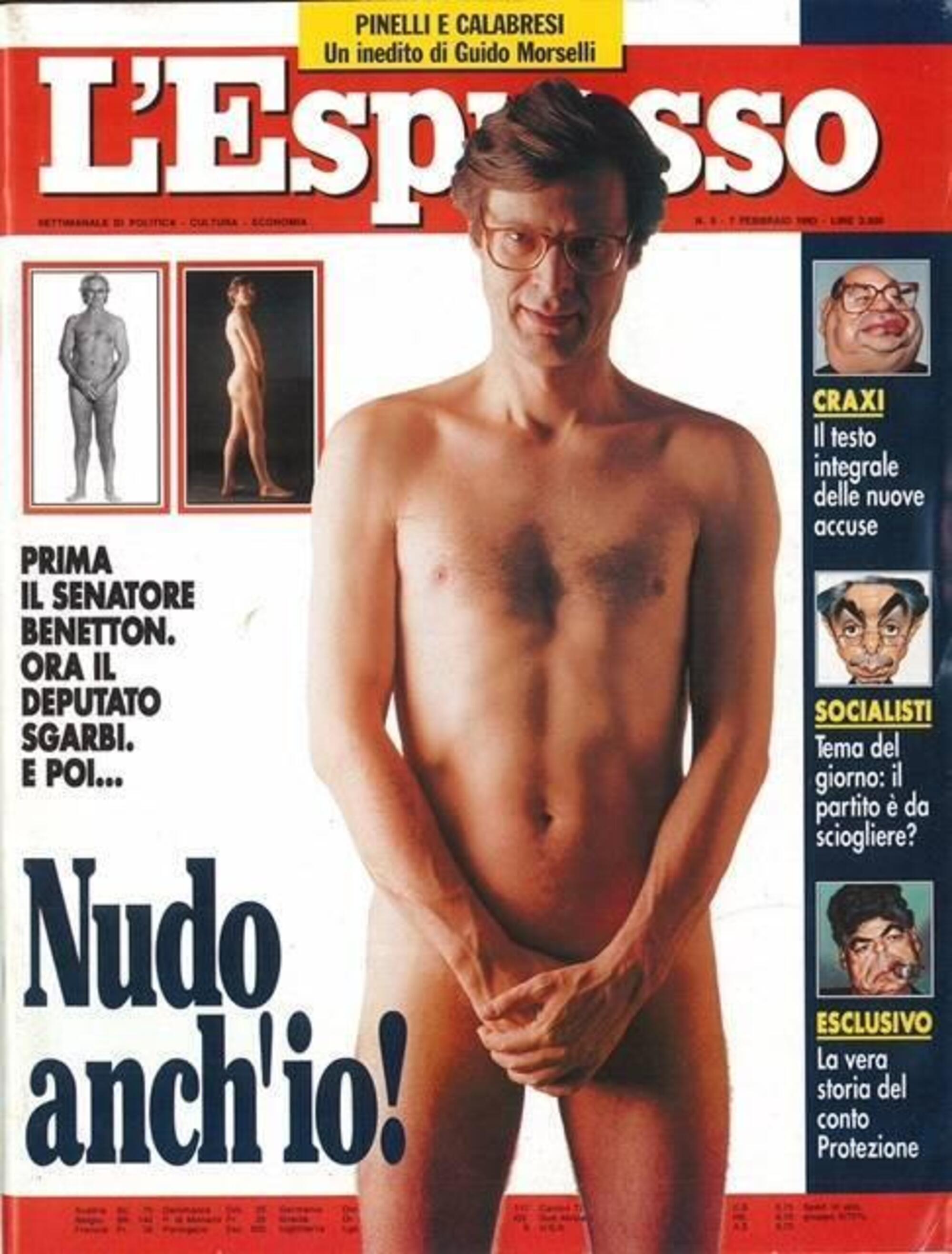 Vittorio Sgarbi nudo sulla copertina de L&#039;Espresso