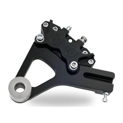 Pinza freno PM 4 pistoni post. con supporto - nera Performance Machine