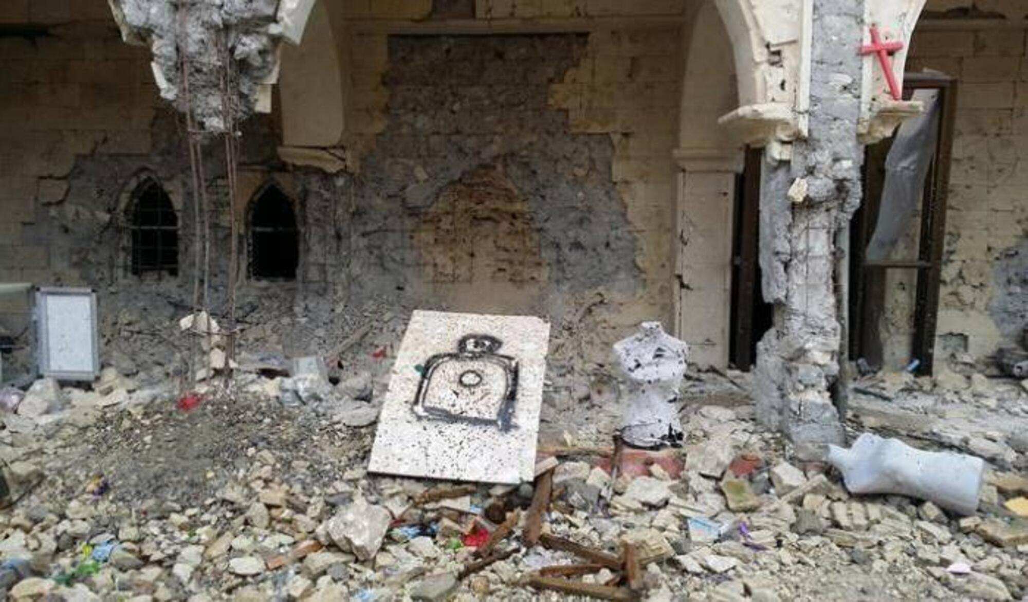 Una chiesa cristiana distrutta dall&#039;Isis