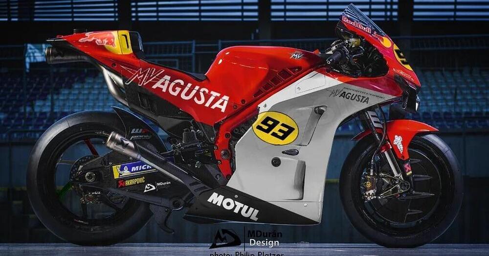 A caccia di Valentino Rossi: Marc Marquez sulla moto di Giacomo Agostini. La foto sibillina &egrave; gi&agrave; virale