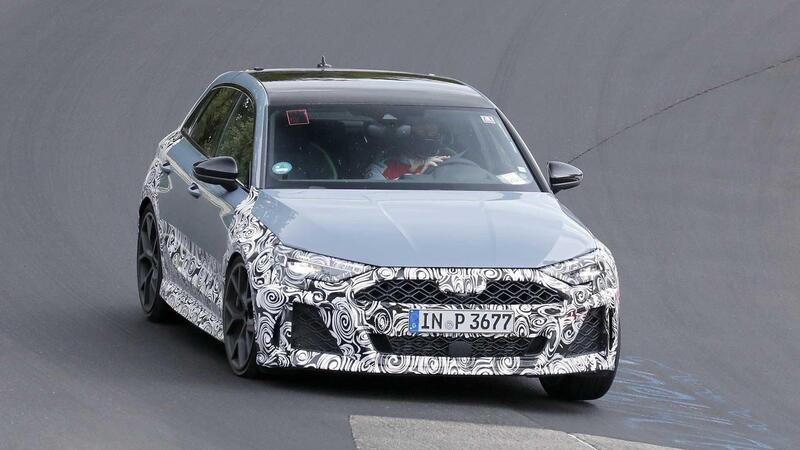 Audi RS3, arriva il facelift 2024 al Nurburgring [Foto Spia]