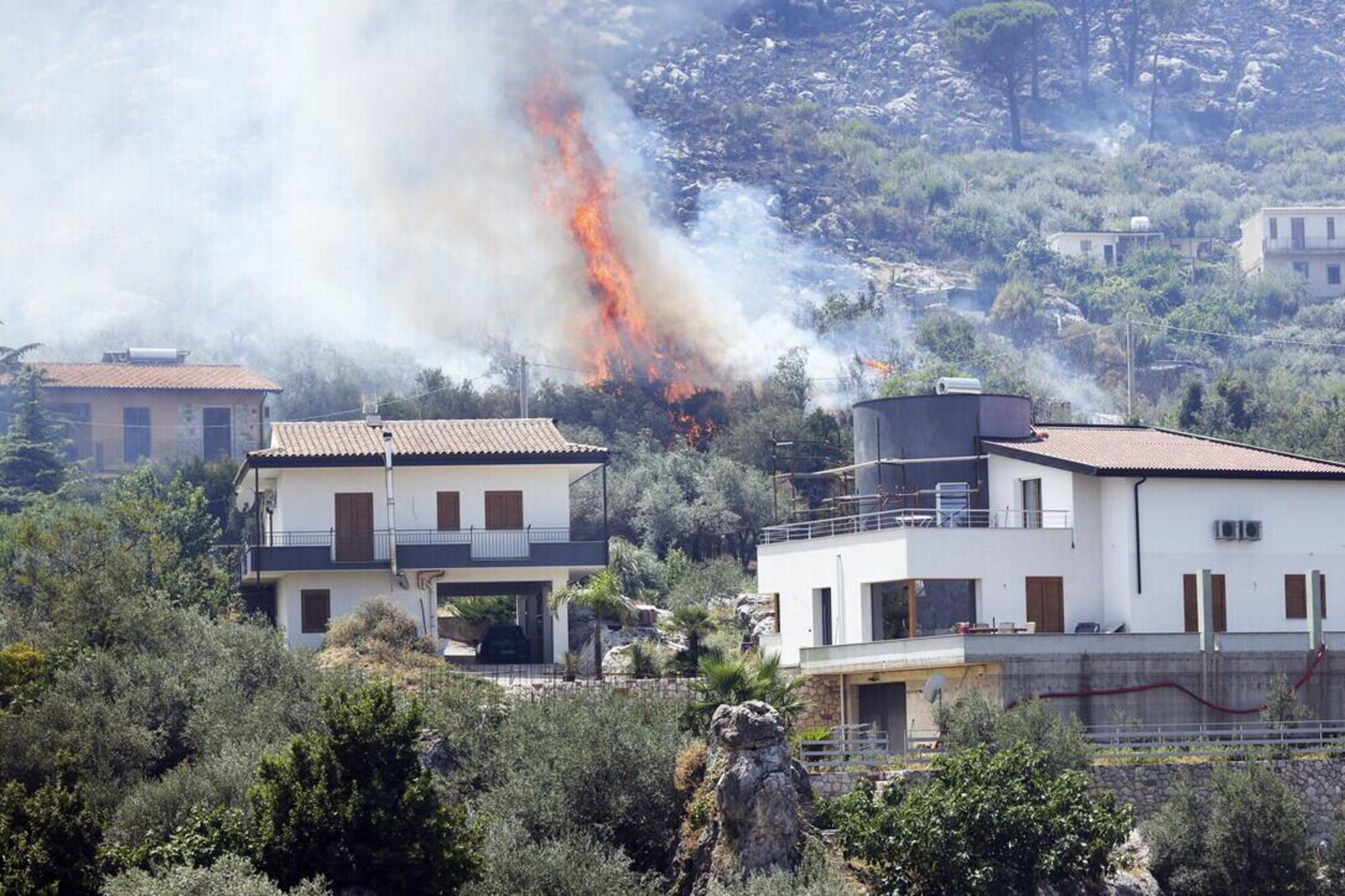 Colline in fiamme a Palermo