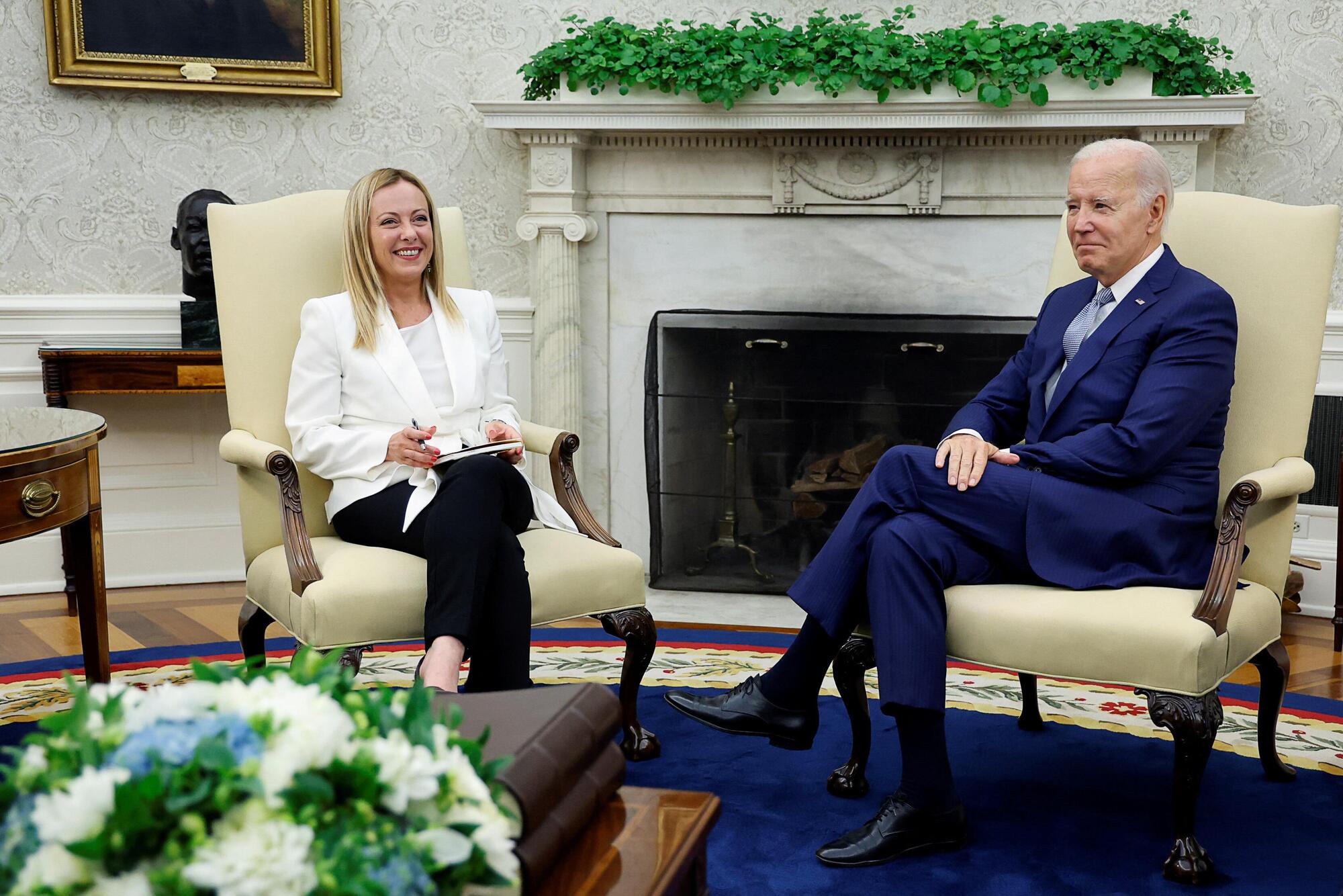 Meloni e Biden alla Casa Bianca