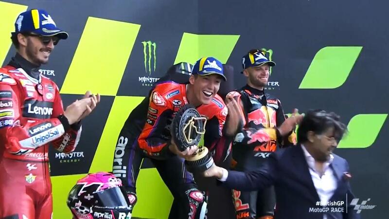 MotoGP 2023. GP della Gran Bretagna a Silverstone. Trionfo di Aleix Espargaro e Aprilia