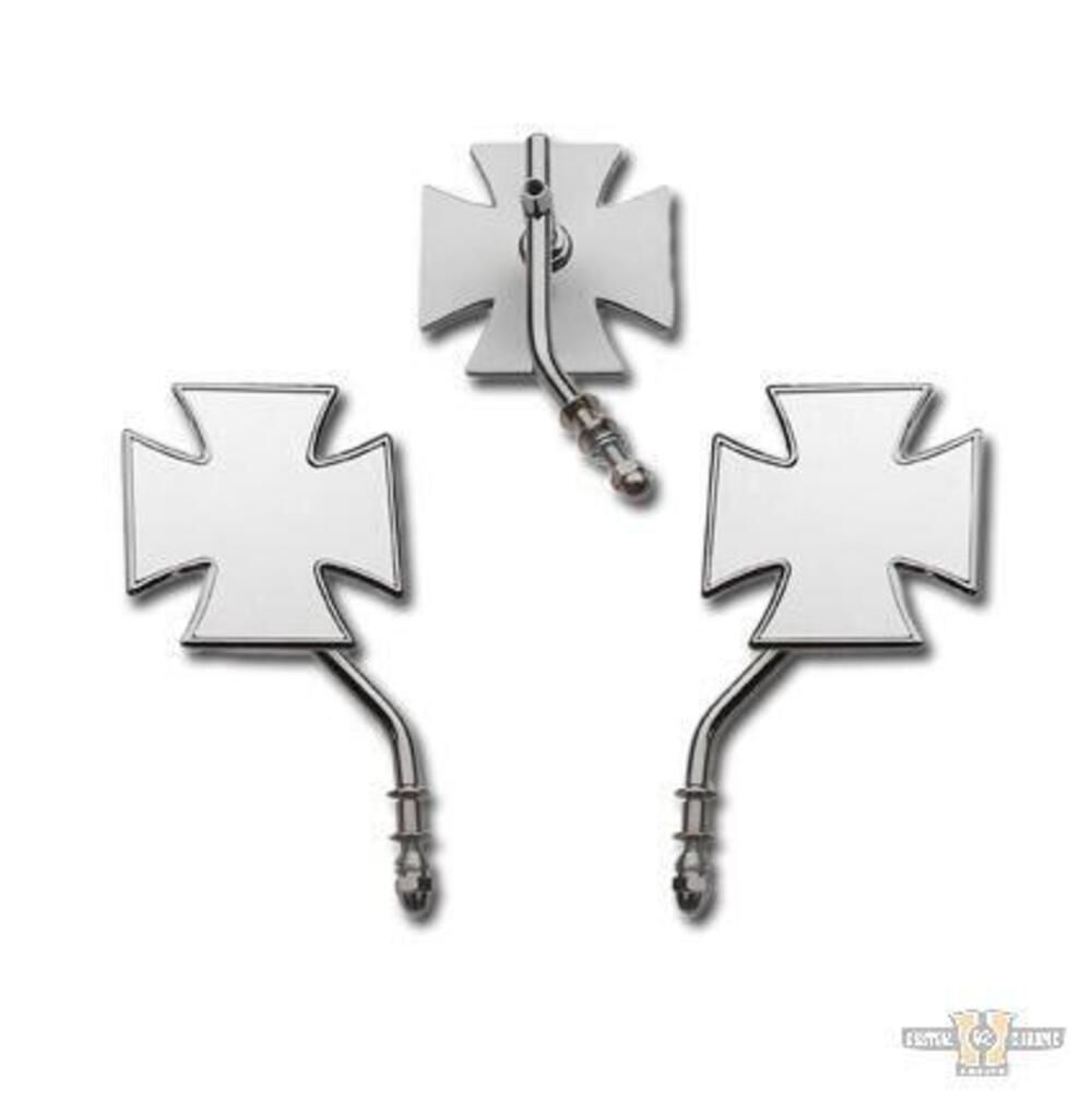 Specchietto Maltese reversibile a stelo lungo crom 