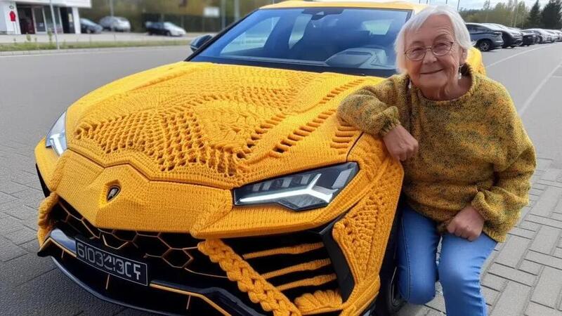 Lamborghini Urus all&#039;uncinetto: falsa, ma questa si che &egrave; una plaid