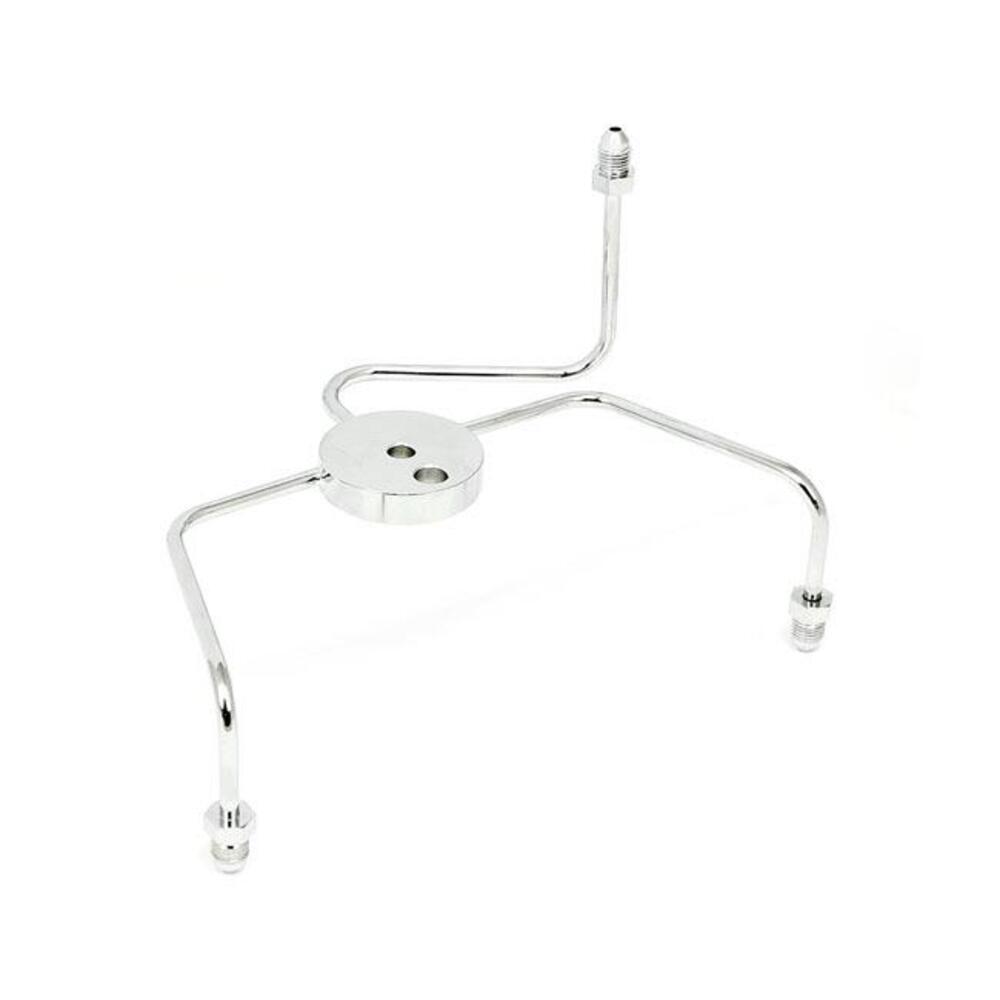 Sdoppiatore cromato con attacchi AN-3 per piastre 