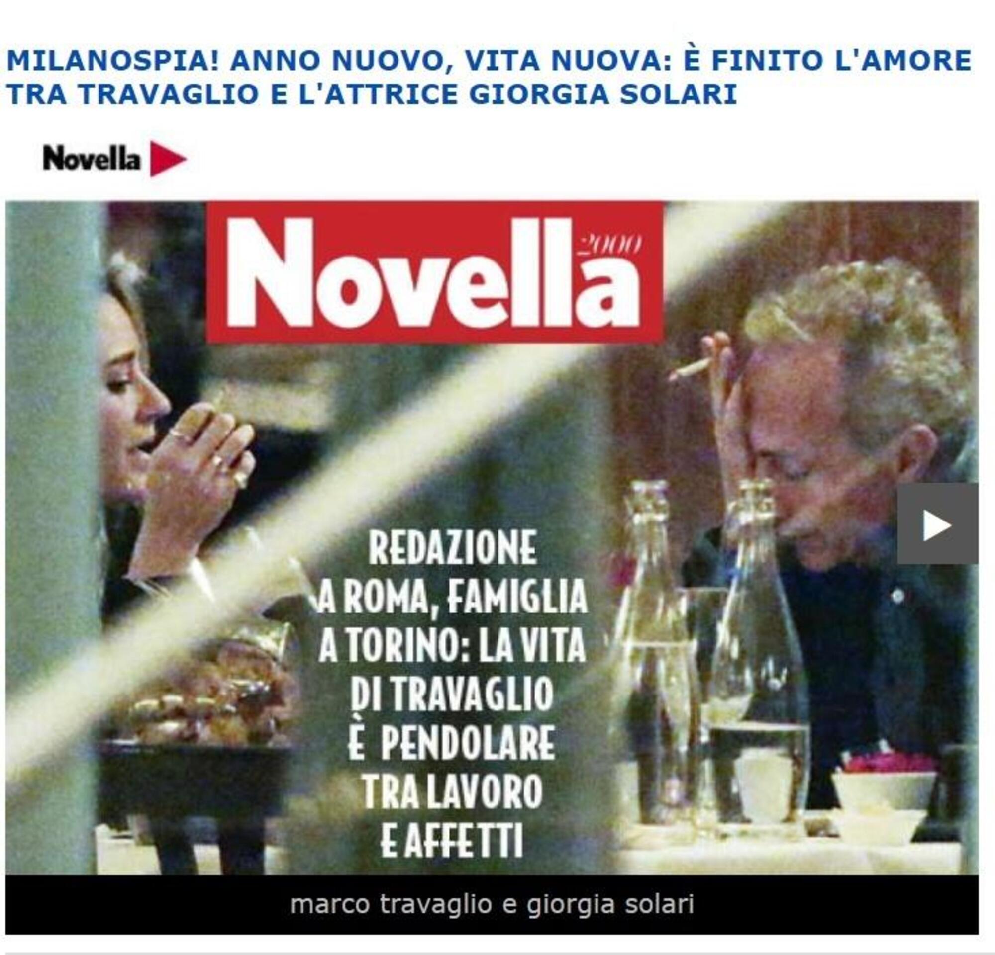 Marco Travaglio e Giorgia (Solari) Salari su Novella 2000 e Dagospia gi&agrave; nel 2017