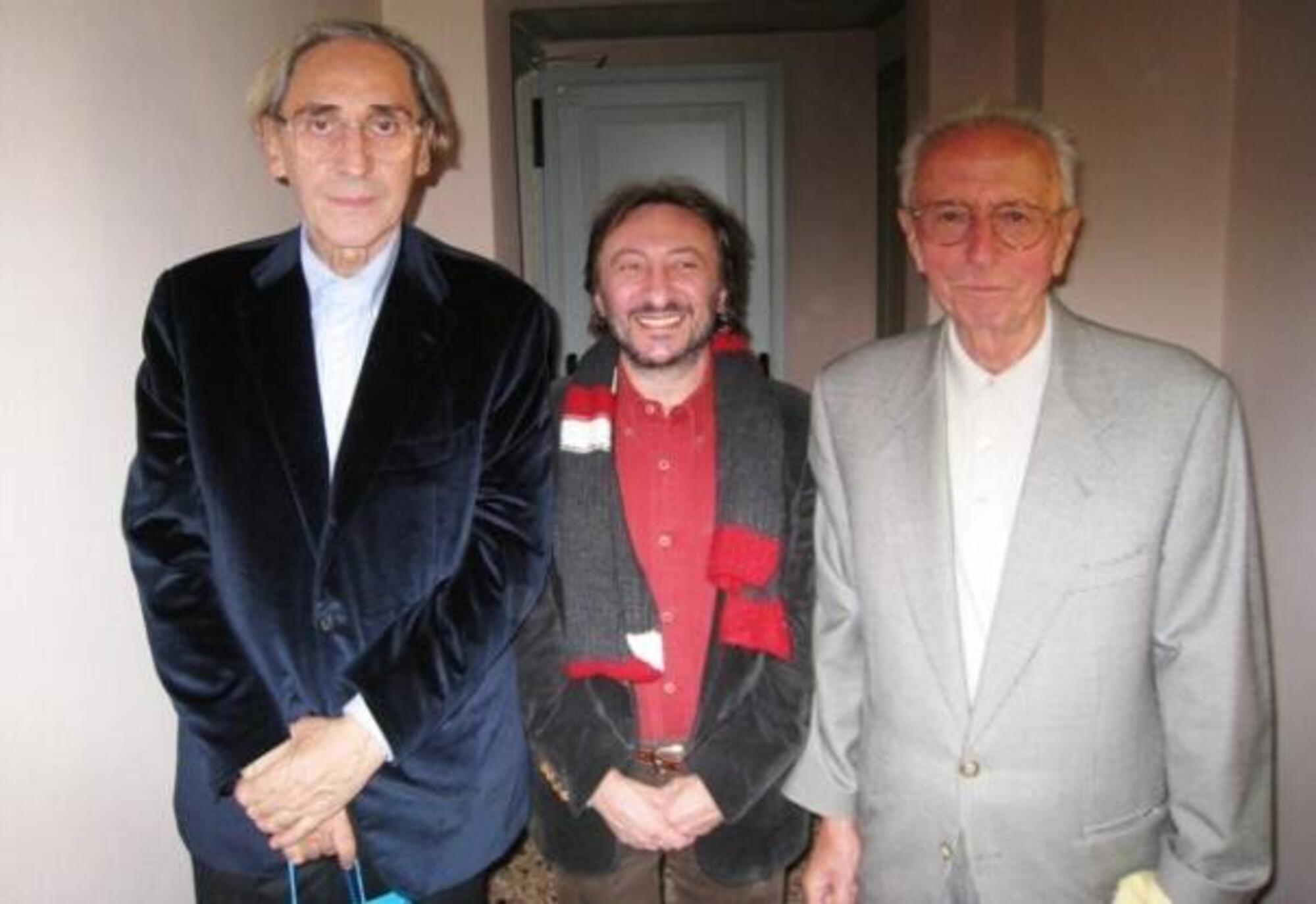 Al centro Filippo Destieri, con Franco Battiato e Manlio Sgalambro