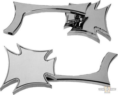Specchietti Croce Maltese cromati Custom Chrome 