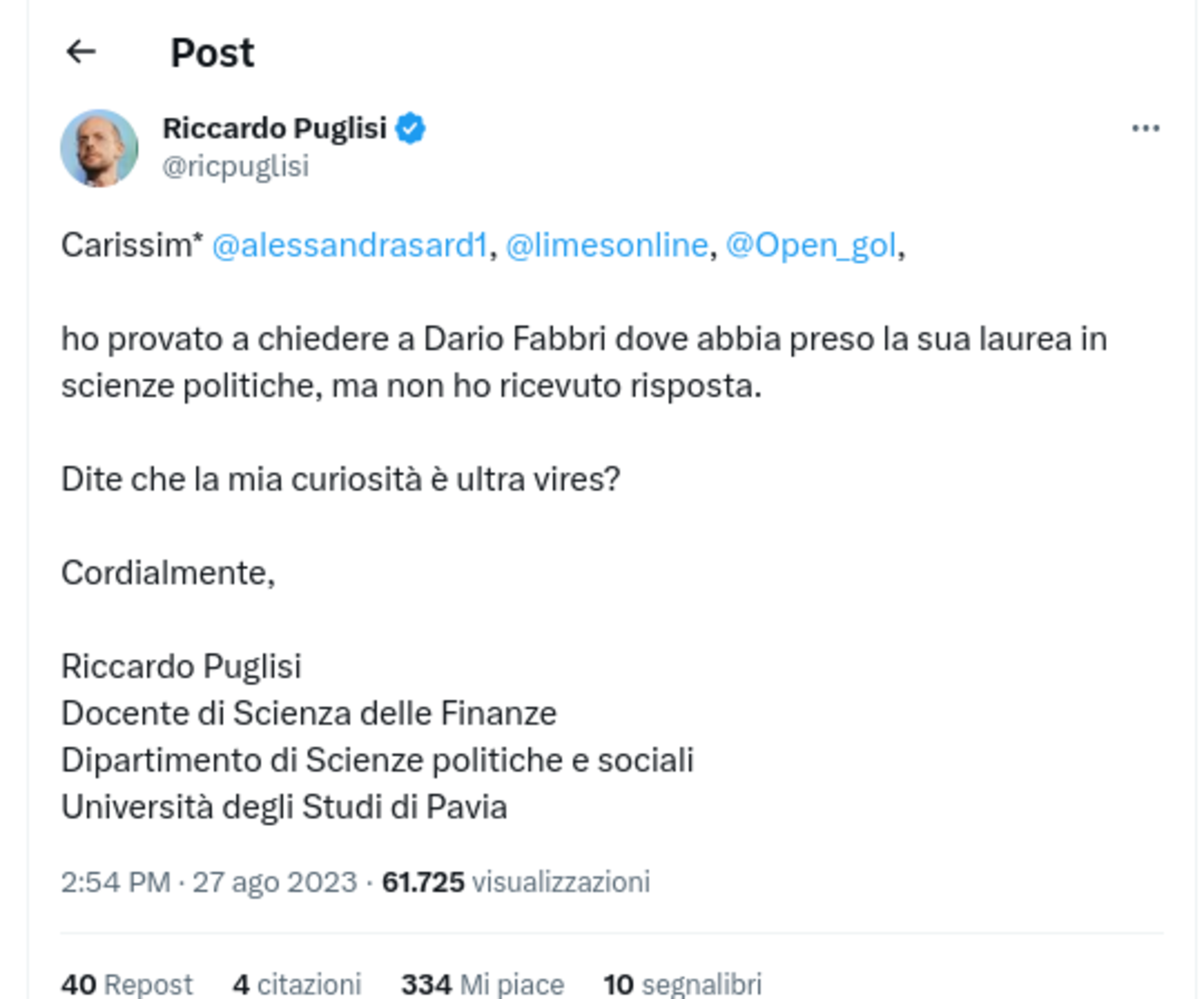 Riccardo Puglisi Dario Fabbri 