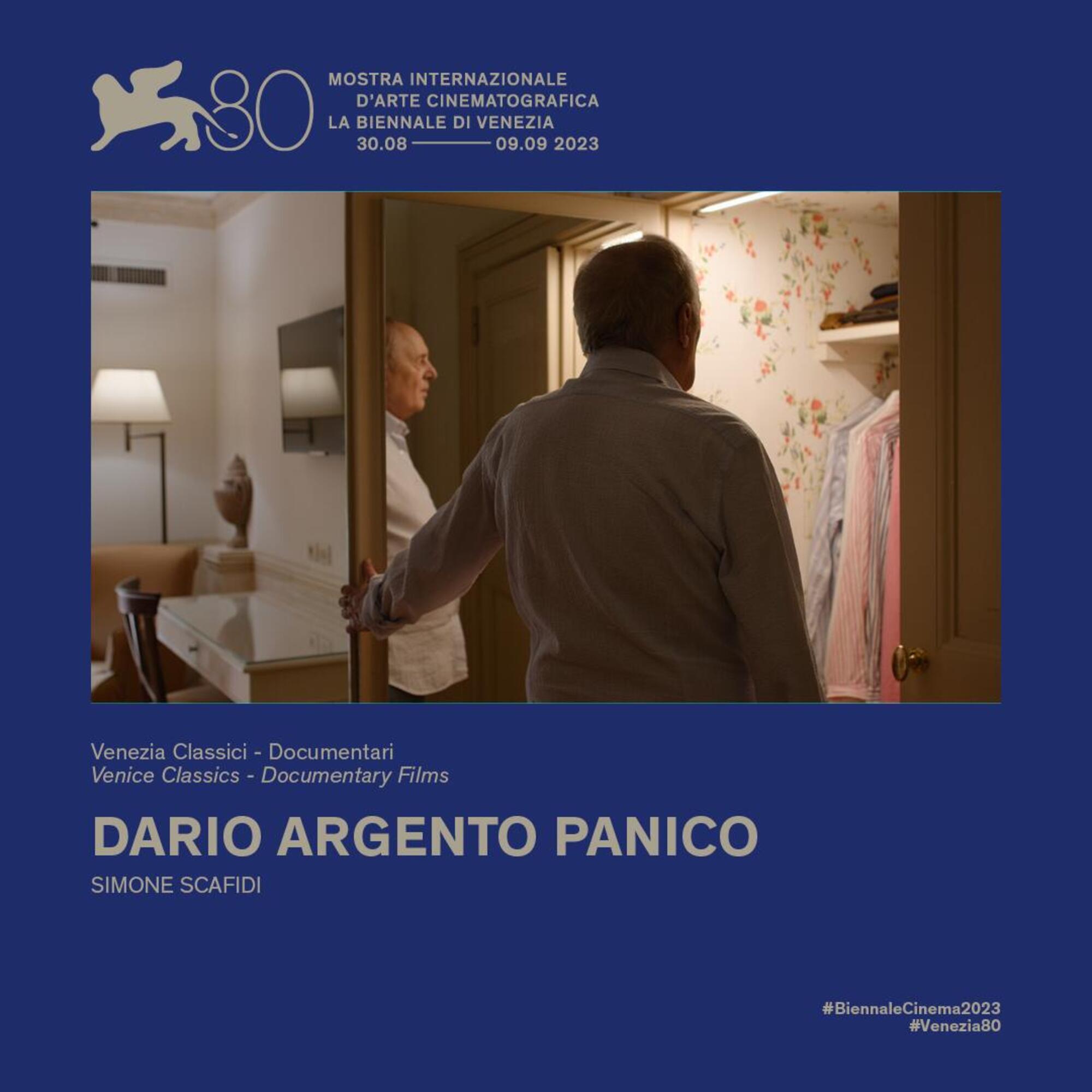 La locandina dell&#039;evento dedicato a Dario Argento al Festival del cinema di Venezia