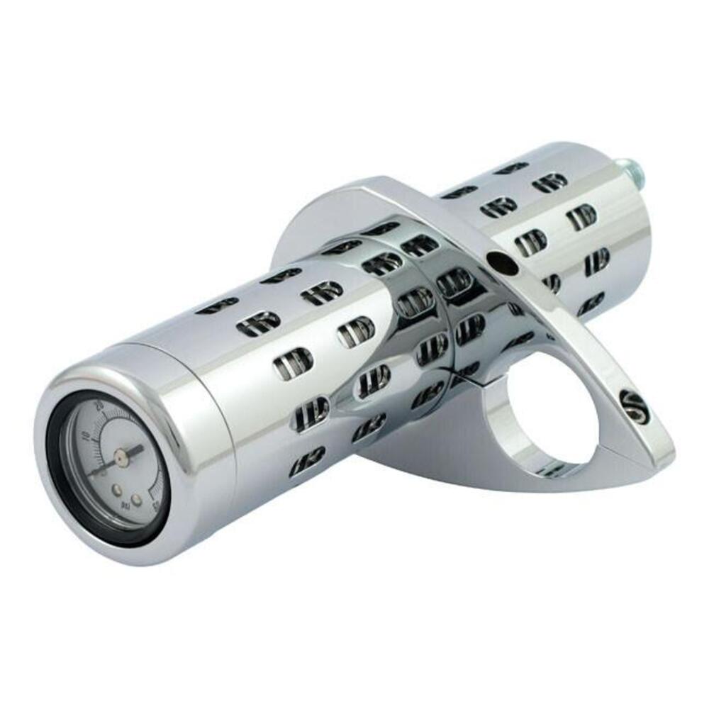 Radiatore olio con indicatore di pressione cromato 