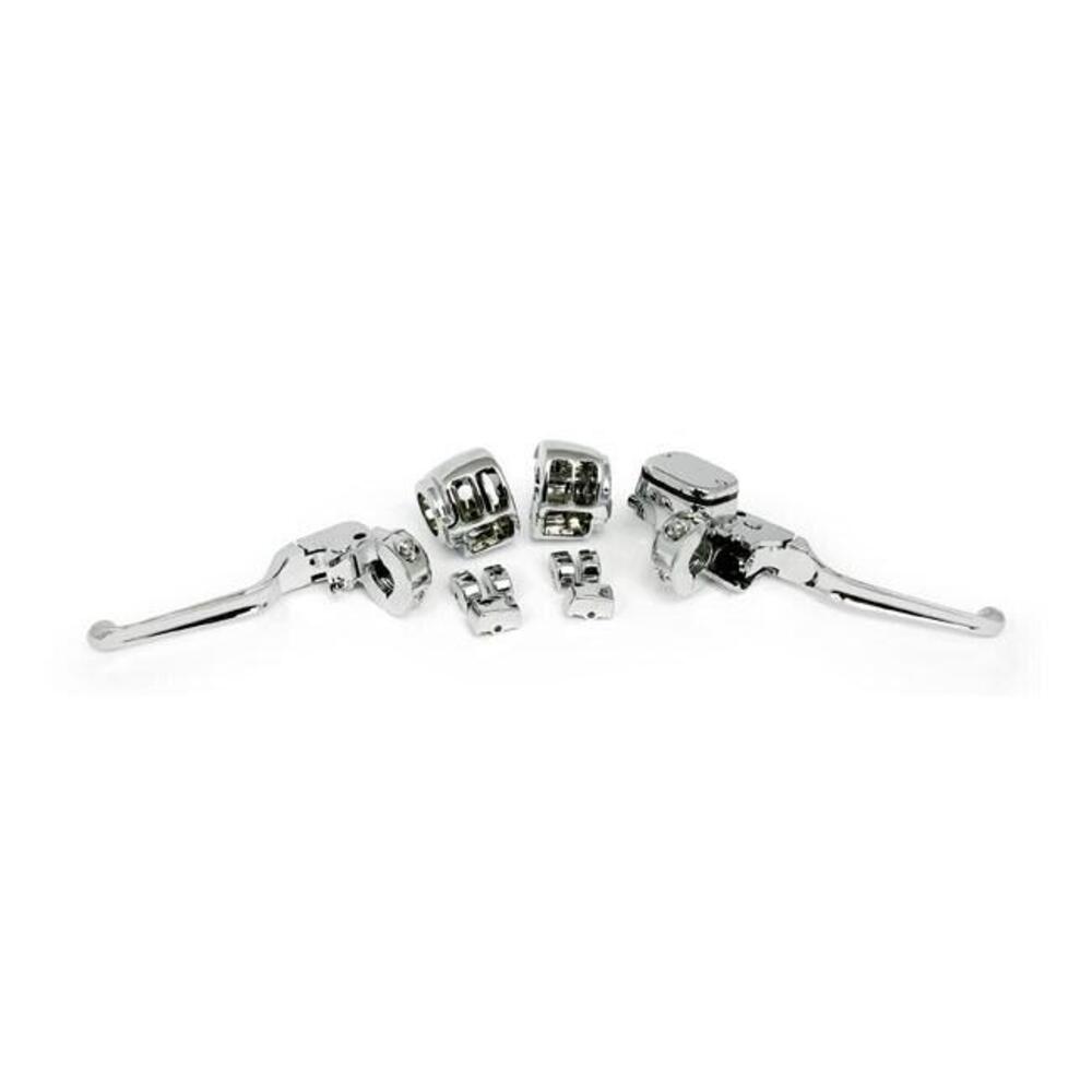 Kit comandi manubrio cromati per disco singolo da 