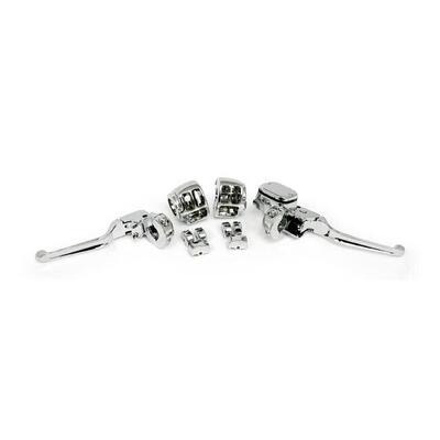 Kit comandi manubrio cromati per disco singolo da 