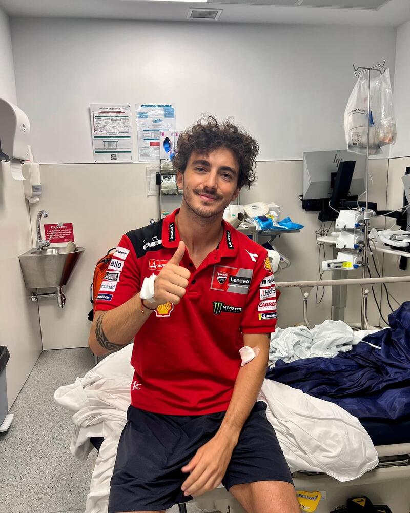 La foto postata da Bagnaia sui social poco dopo le 19