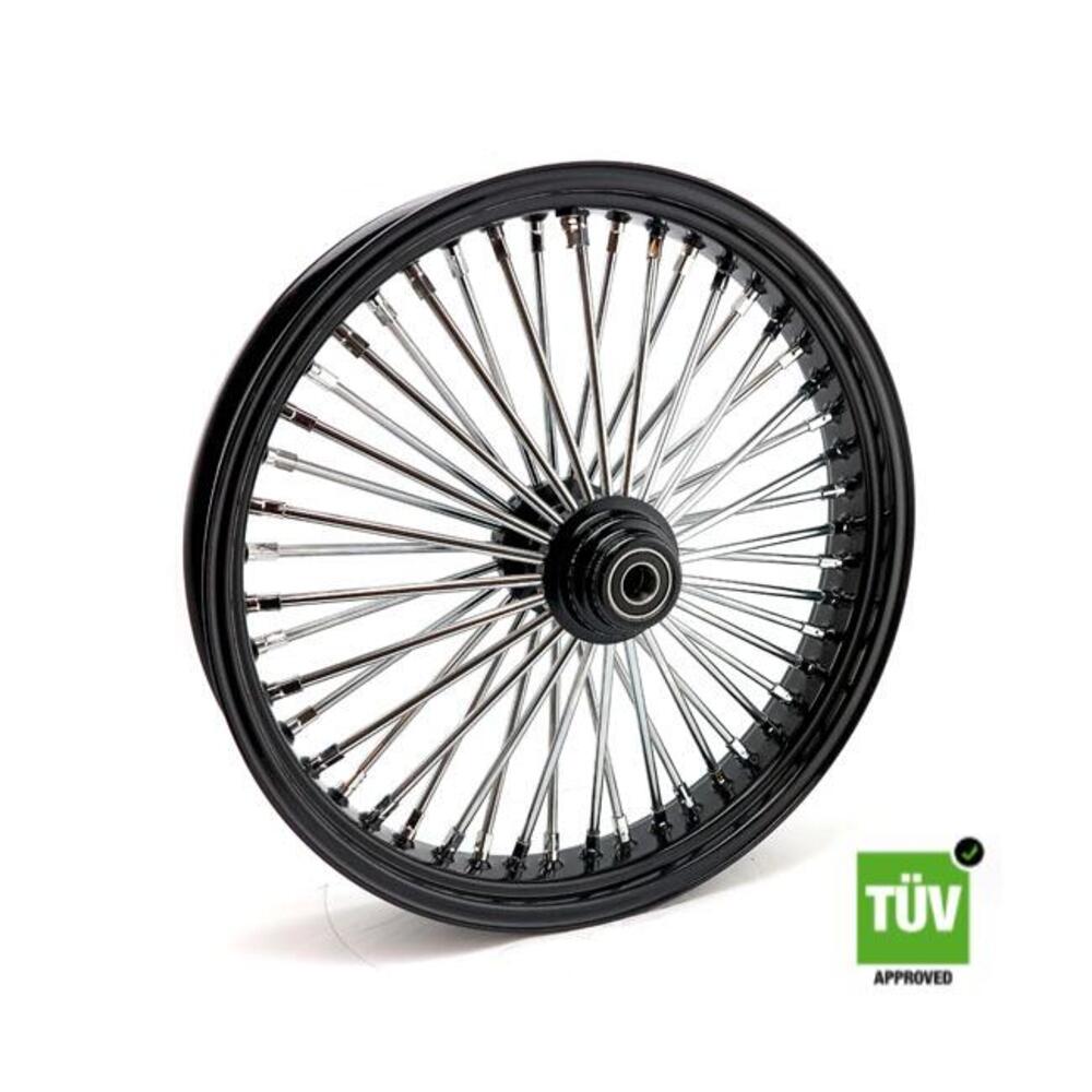 Ruota anteriore nera e cromo Big Spoke 48 raggi 23 