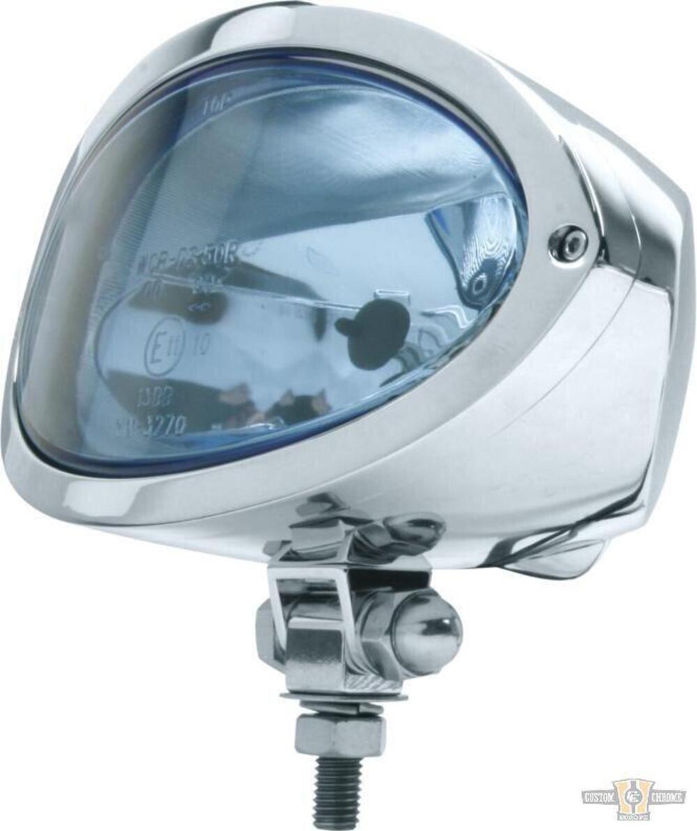 Faro anteriore Ovale cromato con lampadina H4 omol 