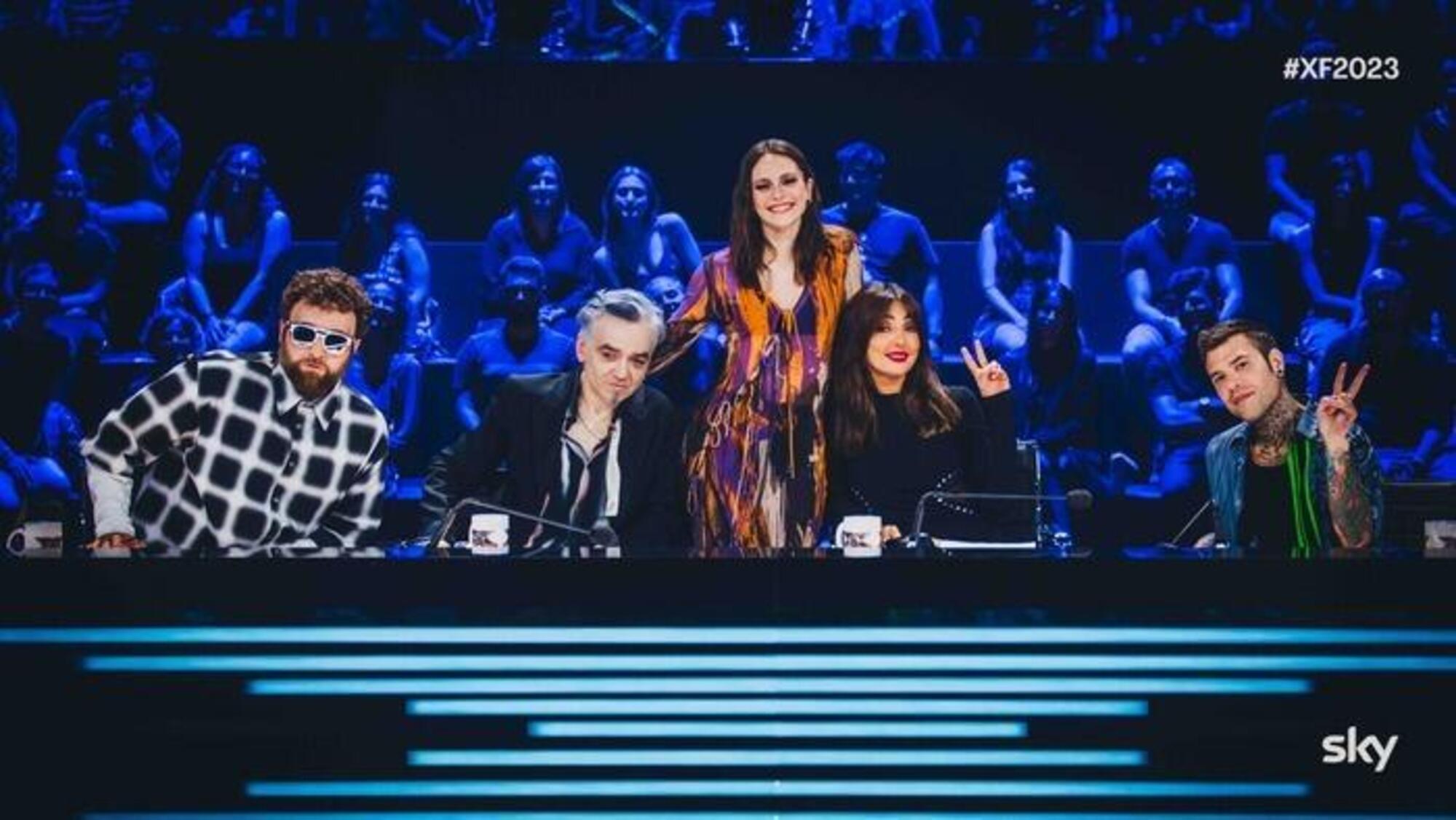 Francesca Michielin con la giuria di X Factor 2023