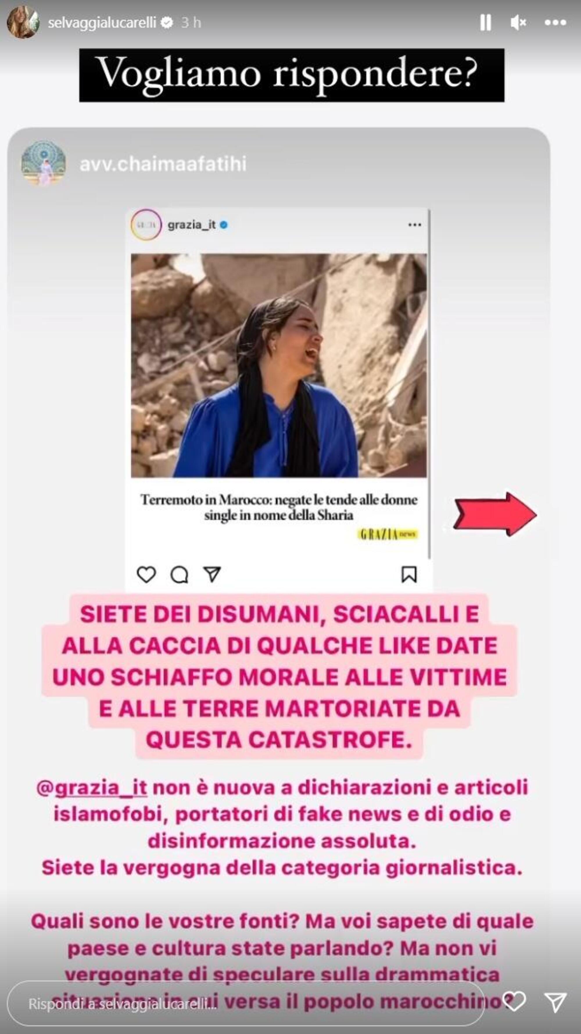 Le accuse della Lucarelli alla rivista femminile