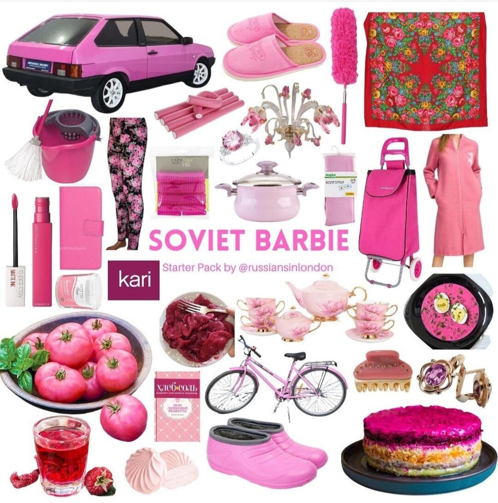 accessori di Soviet Barbie dalla pagina Instagram russiansinlondon